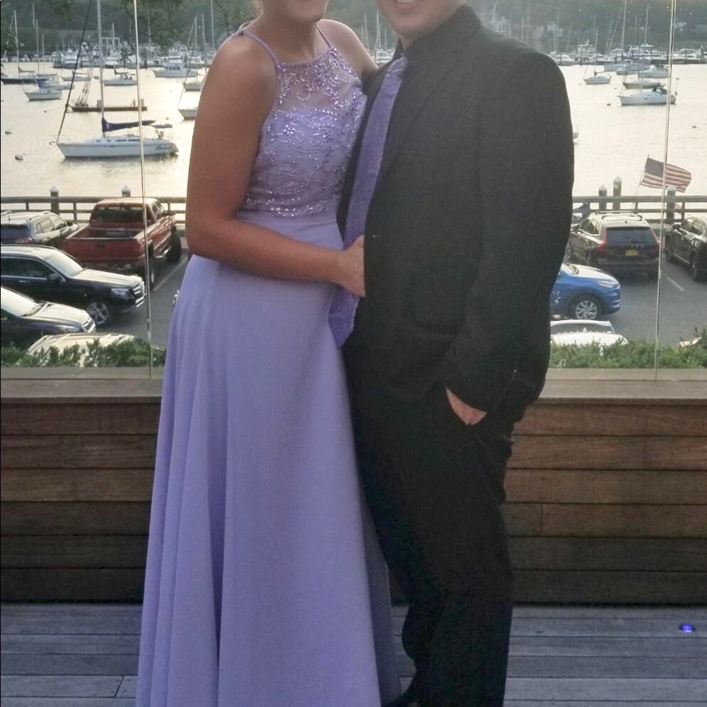 mori Lee bridesmaid dress 21506 violet size 16